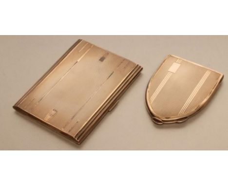 AN ART DECO SILVER CIGARETTE CASE, maker possibly Thomas &amp; Son, Chester 1935, of plain oblong form with engine turning, 4