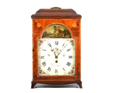 Samuel Deacon, 1794, George III repeating table clock, arched painted dial signed Deacon FECIT with floral spandrels and sing