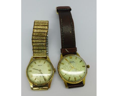 A 9ct gold cased Rotary wristwatch and a Montine wristwatch