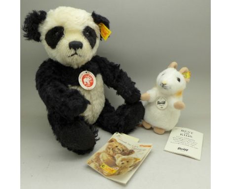 A Steiff Panda and a Steiff Mouse