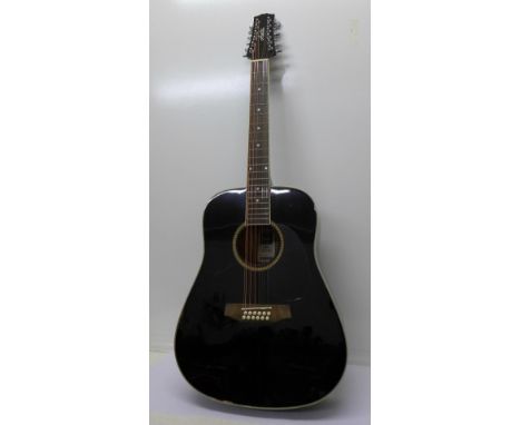 A twelve string acoustic guitar, Ashton Made in China, model D25/12 BK