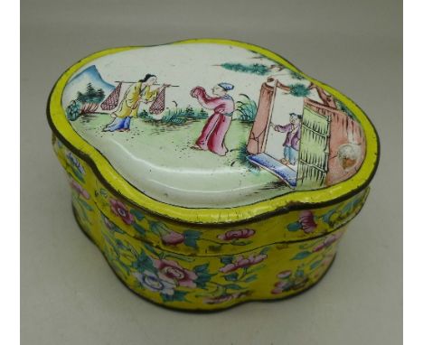 A Japanese copper and enamel box, a/f, 13cm