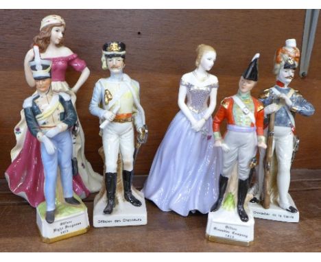 A Royal Worcester figure, Just For You, a Lucerne figure and four figures of soldiers