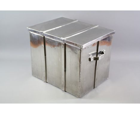 A Vintage Tin Coal Box; the box having carry handles.