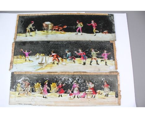 Three Boxes of Lantern Slides; the first being a wooden case containing approx 50 vintage slides of various subjects, approx 