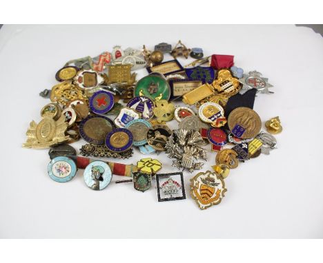 A Quantity of Enamel Civilian and Military Enamel Badges. This lot includes Masonic, Catholic Women's League, Steven Selby me