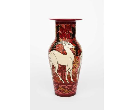 'Antelope after William De Morgan' a Dennis China Works limited edition Etruscan vase designed by Sally Tuffin, dated 2006, s