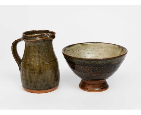 Richard Batterham (1936-2021)a stoneware tazza, the interior glazed ash, the exterior iron glaze, and a stoneware jug by Rich