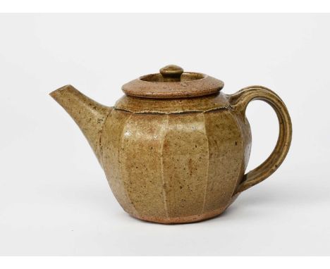 Richard Batterham (1936-2021)a cut-sided salt-glazed stoneware small teapot and cover, with river slip,unsigned13.5cm. high (