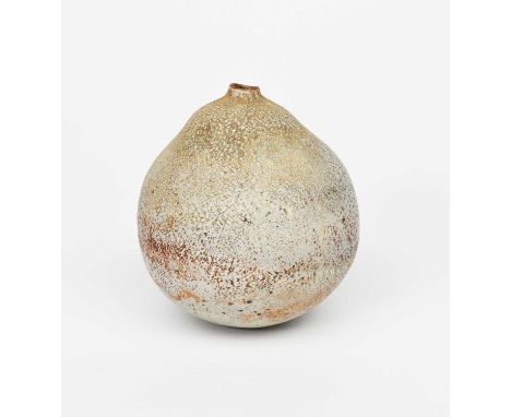 Φ Alan Wallwork (1931-2019)Seedpodstoneware vase, ovoid, shouldered form with solifleur aperture, oxide glazeincised AW monog