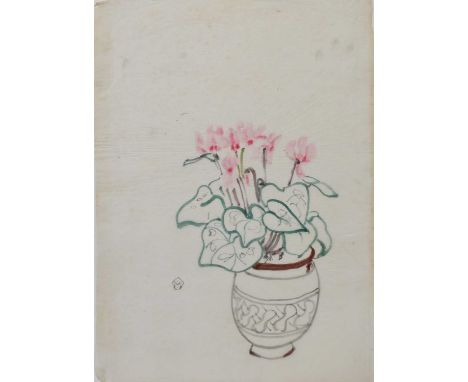 William Staite Murray (1881-1962)Cyclamen in a vase,watercolour on rice paper, and Anemones a watercolour on rice papersigned