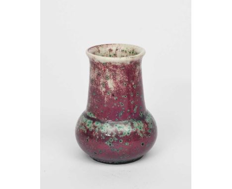 A small Ruskin Pottery High-fired stoneware vase by William Howson-Taylor, dated 1933, ovoid with tapering neck and flaring r