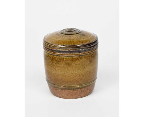 Richard Batterham (1936-2021)a salt-glaze stoneware caddy and cover, covered to the foot with an ash glazeunsigned, applied p