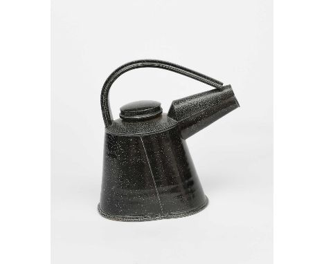 Φ Walter Keeler (born 1942)a large salt-glaze stoneware teapot and cover with gun barrel spout, with overslung handle, covere