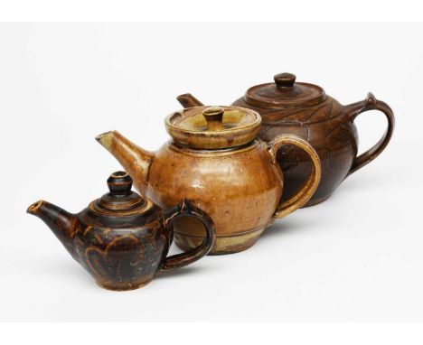 Mike Dodd (born 1957)a stoneware teapot and cover, covered in an ash glaze, a Wenford Bridge pottery teapot and cover by Mark