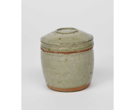 Richard Batterham (1936-2021)a stoneware caddy and cover, covered in an ash glazeunsigned12cm. high (2) ProvenanceThe Estate 