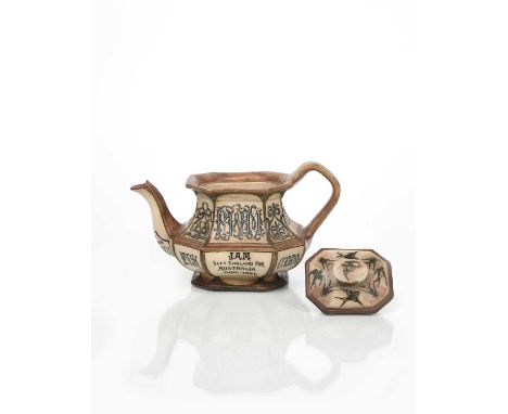 An historically important Martin Brothers stoneware Commemorative teapot and cover made by the brothers together, dated 1906,