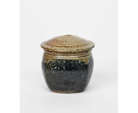 Richard Batterham (1936-2021)a salt-glazed stoneware little square jar and cover, with cobalt slipunsigned, 8.5cm. high (2) P