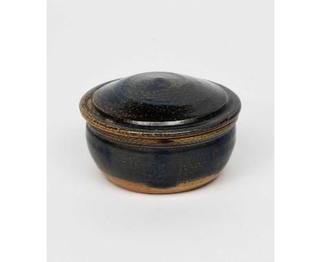 Richard Batterham (1936-2021)a salt-glazed stoneware box and cover, fired in John Maltby's kiln, circular form, covered in a 