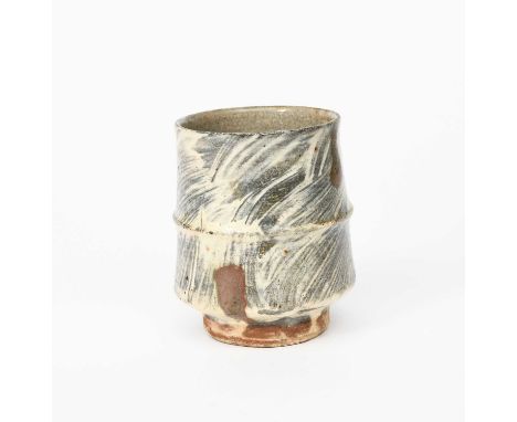 William Bill Marshall (1923-2007)a stoneware unomi, waisted cylindrical form, covered in a brushed glazeimpressed seal mark i