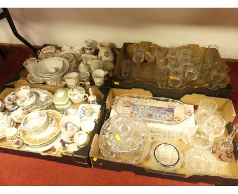 An extensive collection of ceramic and glassware, to include a Poole Pottery floral decorated vase and cut glass tumblers (4 