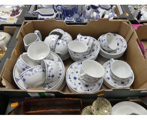 A collection of Mason's Denmark pattern tablewares, to include tea cups and plates2x side plates chipped.Dinner plate cracked