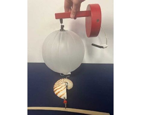 A 'Poseidon' wall light, designed by Massimo Crema and Ermano Rocchi for Melogranoblu, the frosted glass shade of spherical f