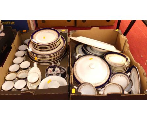 A collection of Royal Worcester Regency pattern tablewares (2 boxes)
