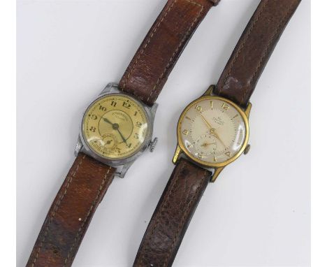A gent's vintage Smiths Deluxe manual wind wristwatch; together with an Ingersol Triumph (2)