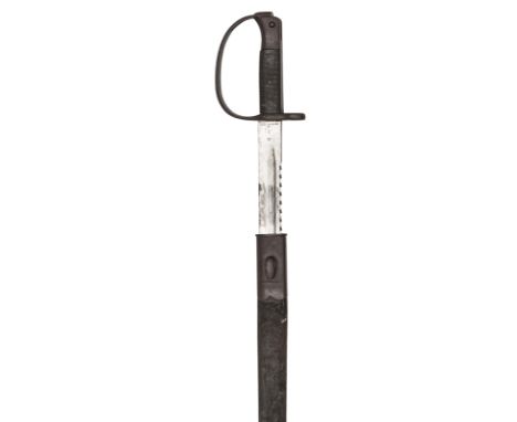 An 1879 patterrn sword bayonet for the Martini Henry artillery carbine, sawback blade 25¾”, by Wilkinson, stamps at forte, in