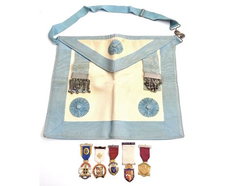 5 masonic gilt and enamel Stewards jewels, with ribbons, for Royal Masonic Institution for Boys 1964; RMI for Girls, 1969 and