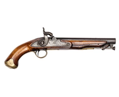 A good 16 bore percussion holster pistol by Lacy & Co, 15½” overall, barrel 9” with London proofs and later B’ham proofs, the
