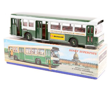 French Dinky Supertoys Autobus Parisien Ou Urbain (889). An example in dark green and pale green livery, with Pepsi-Dunlop ad