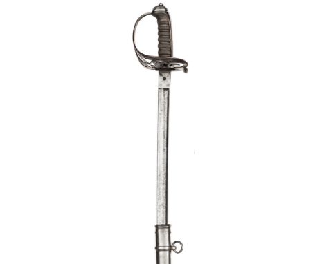 A Vic 1827 pattern Rifle officer’s sword of the 1st Cheshire (Birkenhead) Rifle Vols slightly curved blade 33”, etched with s