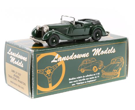 Lansdowne Models 1937 Jensen ‘Dual Cowl’ Phaeton (LDM27). In dark green with mid green interior. Boxed, with packing. Vehicle