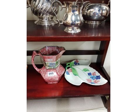 CARLTONWARE TRI-SECTION PLATE AND MALING JUG 