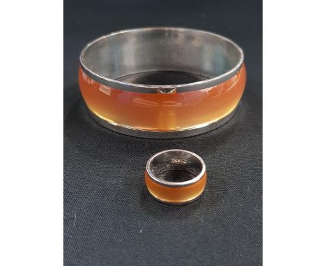 NEWBRIDGE SILVERWARE ENAMEL BANGLE AND RING