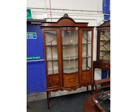 EDWARDIAN BOW FRONTED DISPLAY CABINET 