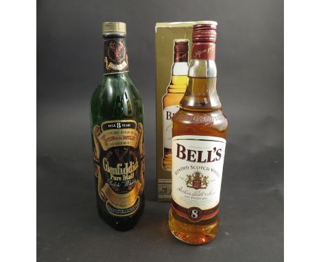Glenfiddich Pure Malt Scotch Whisky 26¾ fl. oz, Bell's Blended Scotch Whisky 70cl boxed (2)
