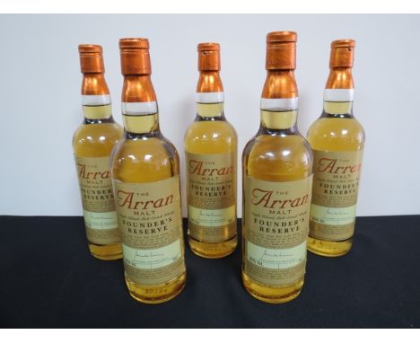 The Arran Malt Founders Reserve Single Island malt Scotch whisky 70cl, five bottles
