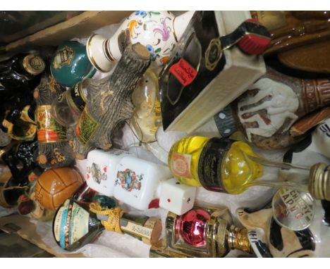 A box containing 24 miniature bottles and contens, Mandarine Patersons De Luxe Scotch Whisky 