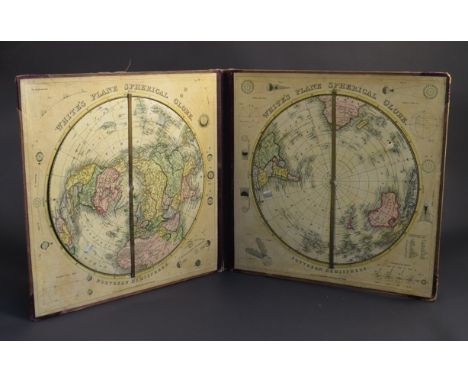 A Whites Plane Spherical Globe published by W. White, 210 Brook Hill, Sheffield 1839, drawn and engraved by J H Franks, Sheff