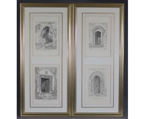JOHN SELL COTMAN (1782-1842), by &amp; after. A set of four black &amp; white etchings – architectural studies of Norfolk chu
