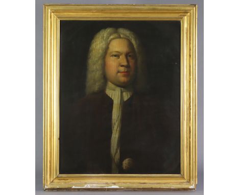 ENGLISH SCHOOL, late 18th century.  A head-&amp;-shoulders portrait of a gentleman.  Oil on canvas: 29” x 23”, in giltwood fr