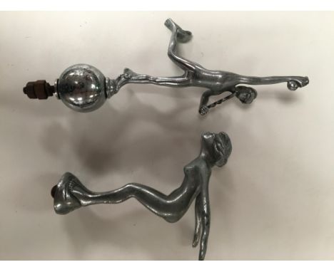 Vintage car mascots to inc Mercury and Medusa.