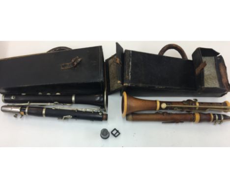 Vintage C Gerock clarinet and one other.