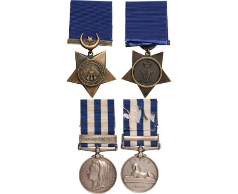 Military Orders and Medals, Campaign Groups and Pairs, Egypt Medal and Khedive’s Star Pair to the Scots Guards, awarded to Pr