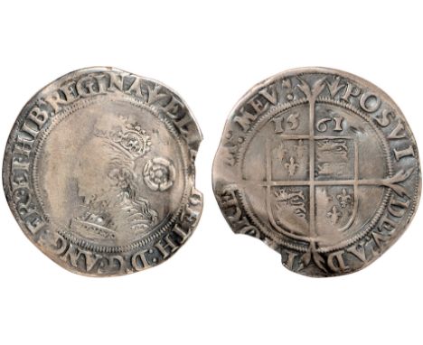 British Coins, Elizabeth I, third and fourth issues, sixpence, mm. pheon, 1561, large flan, large crowned bust l., with hair 