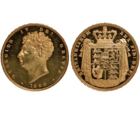 G British Coins, George IV, proof two pounds, 1826, bare head l., rev. crowned shield of arms over mantle (S.3799), some ligh