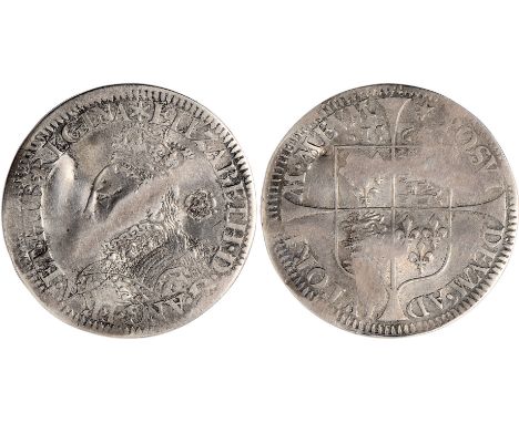 British Coins, Elizabeth I, milled coinage, sixpence, mm. lis, 1566/4/2, crowned bust with low ruff facing l., rose behind, r